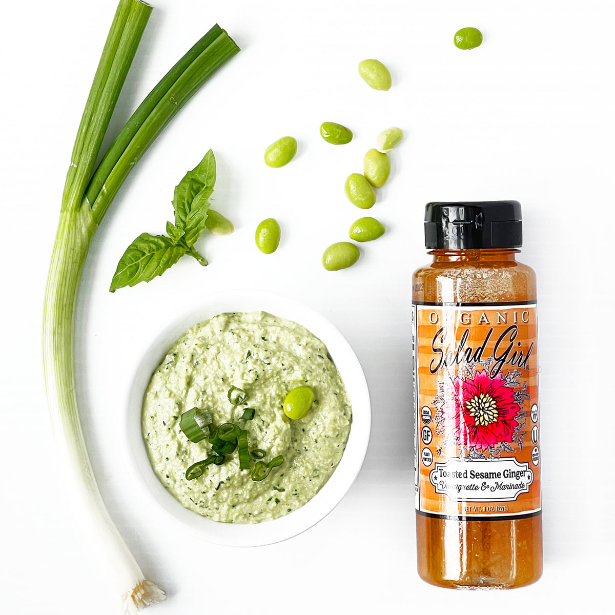 Pan Asian Edamame Dip The Salad Girl Fresh Organic Salad Dressing Company
