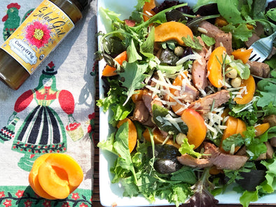 Fresh Apricots w/ Smoked Ham & Cheese Salad