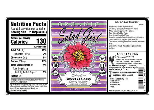*Sweet & Sassy Organic Dressing & Dip