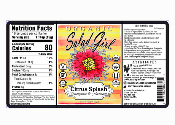 * VEGAN Citrus Splash Organic Vinaigrette & Marinade