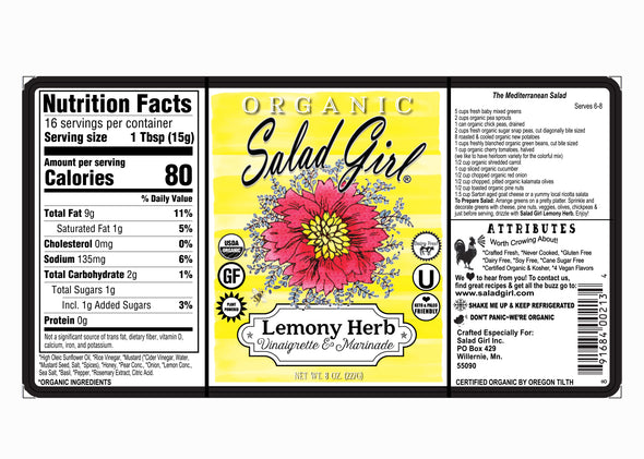 Lemony Herb Organic Vinaigrette & Marinade